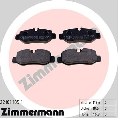 zimmermann disc brake pad set frsport 22101.185.1