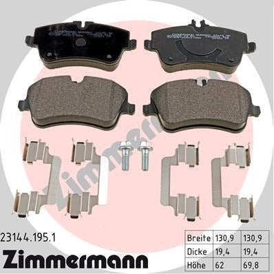 zimmermann disc brake pad set frsport 23144.195.1