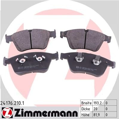 zimmermann disc brake pad set frsport 24176.210.1