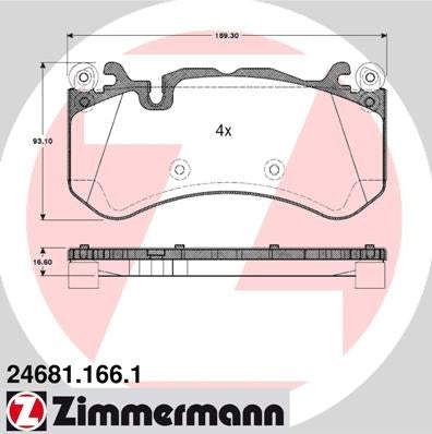 zimmermann disc brake pad set frsport 24681.166.1
