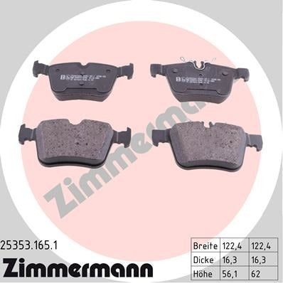 zimmermann disc brake pad set frsport 25353.165.1