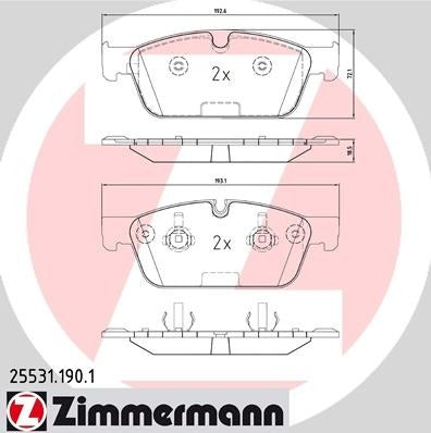 zimmermann disc brake pad set frsport 25531.190.1