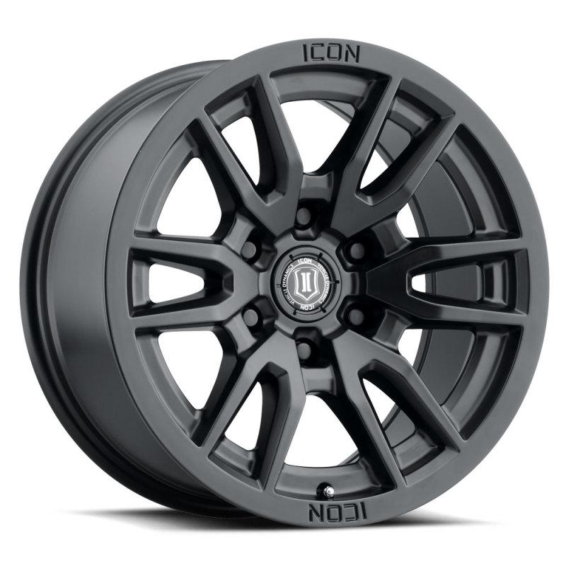 ICON Vector 6 17x8.5 6x5.5 25mm Offset 5.75in BS 93.1mm Bore Satin Black Wheel 2417858357SB Main Image