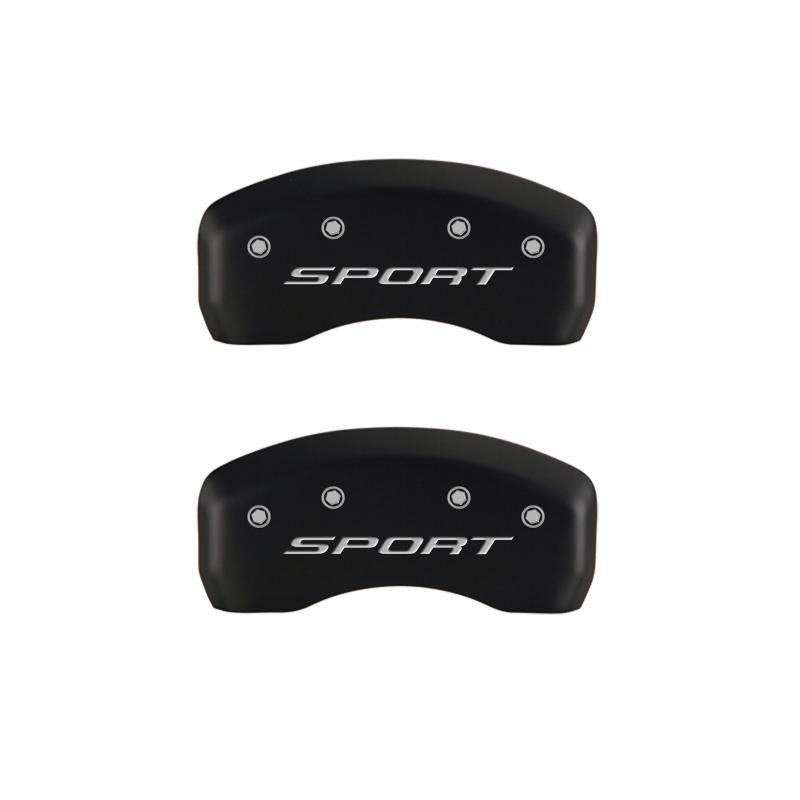 MGP 4 Caliper Covers Engraved Front & Rear 2015/Sport Matte Blk Finish Silver Char 2017 Ford Fusion 10244SSPTMB Main Image