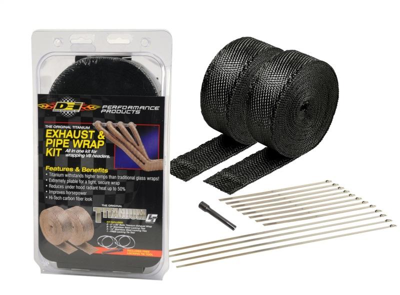 DEI Exhaust Wrap Kit - Black Titanium Wrap Locking Ties & Locking Tie Tool 010073 Main Image