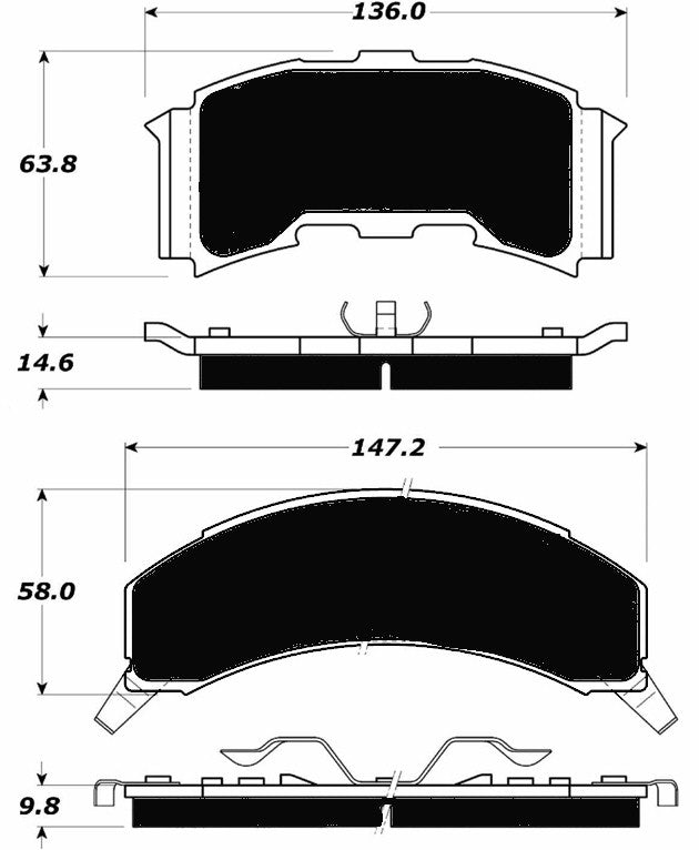 Porterfield Brake Pads for 1984 PONTIAC FIERO