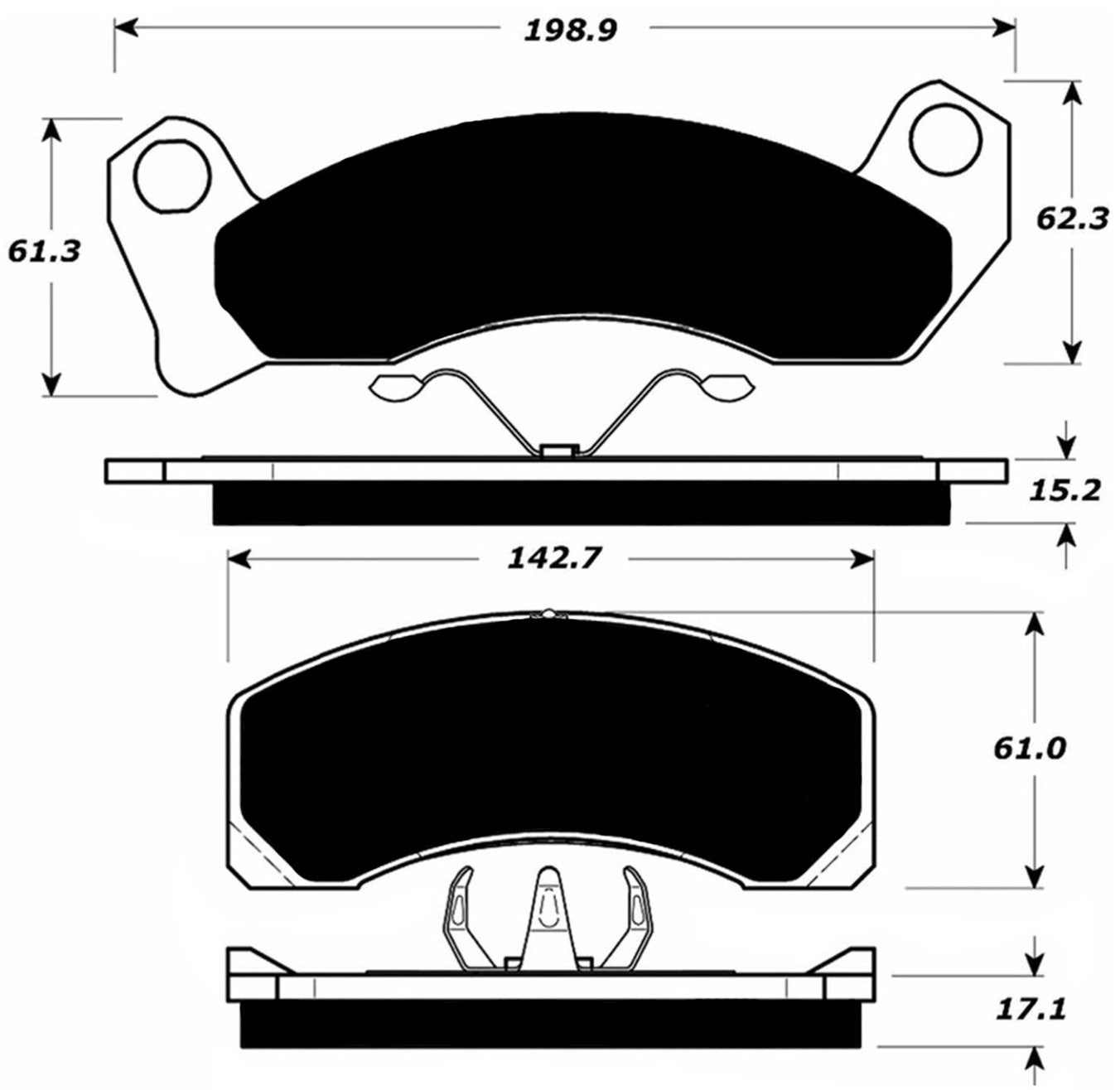 Porterfield Brake Pads for 1988 FORD MUSTANG V8
