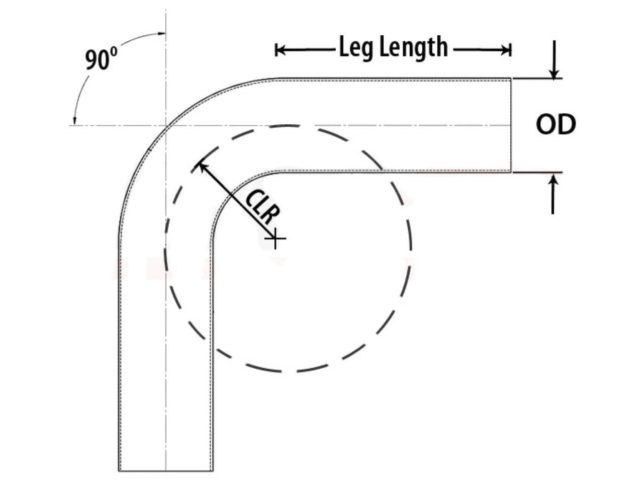 HPS 2 3/8" OD 90 Degree Bend 6061 Aluminum Elbow Pipe Tubing 16 Gauge w/ 3 1/8" CLR