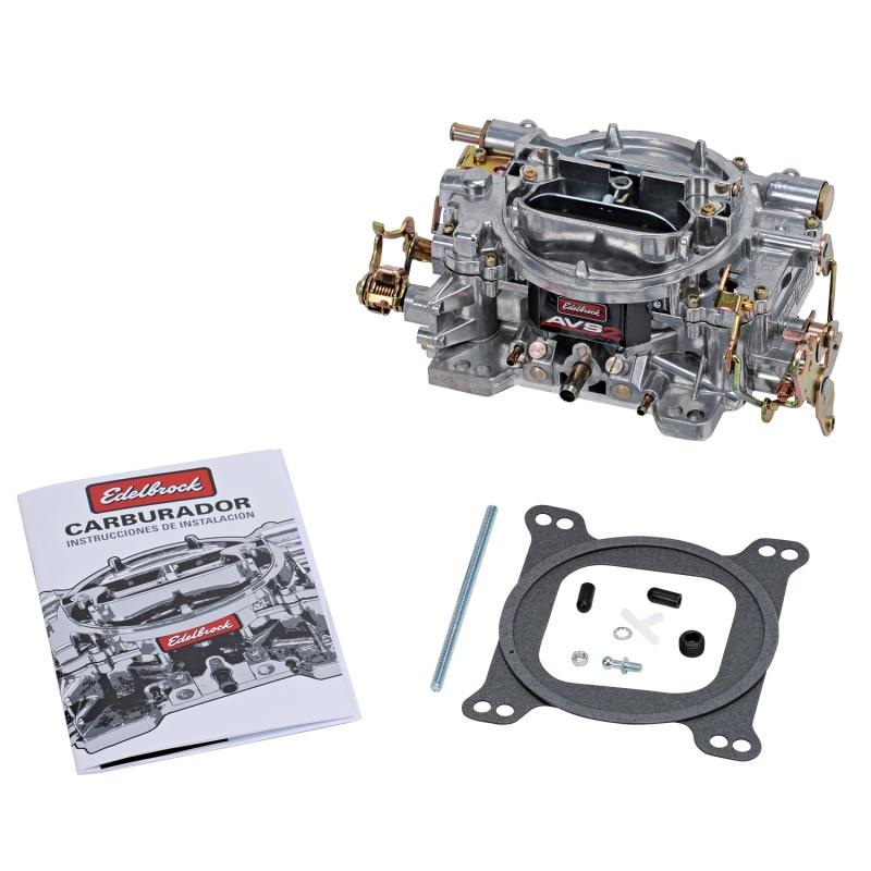 Edelbrock Carburetor AVS2 Series 4-Barrel 650 CFM Off-Road Manual Choke Satin Finish (Non-EGR) 1915 Main Image