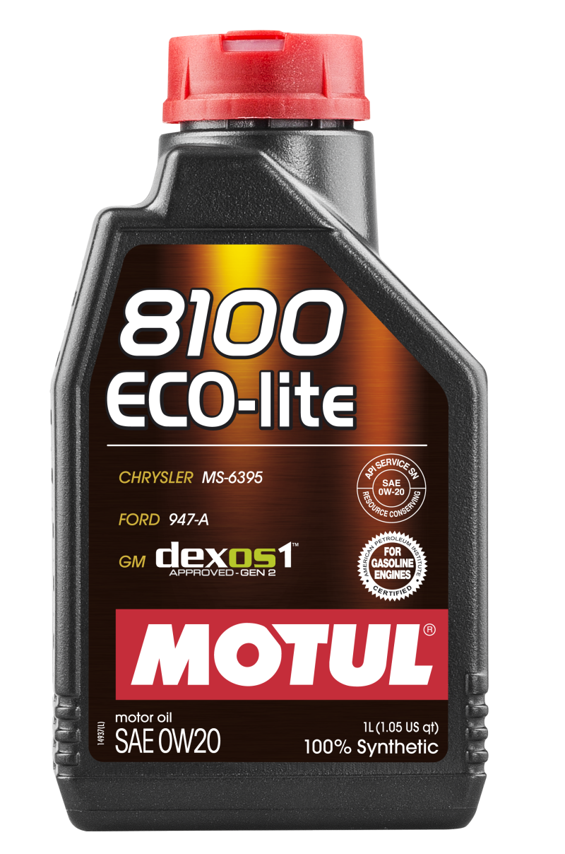 Motul 1L Synthetic Engine Oil 8100 0W20 ECO-LITE 108534 Main Image