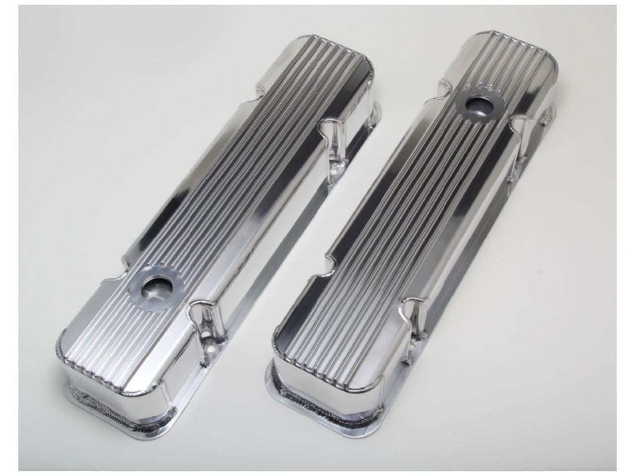 Hamburger's Performance Fab. Aluminum Valve Covers w/Fins, Holes; 59-79 Pontiac 326-455