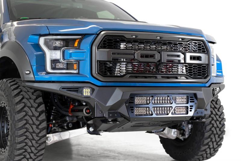 Addictive Desert Designs 17-20 Ford Raptor F-150 Bomber Front Bumper w/ 2 20in Light Bar Mounts F110012140103 Main Image