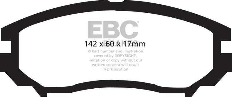 EBC 04-06 Hyundai Tiburon 2.7 6 speed Ultimax2 Front Brake Pads UD1104 Main Image