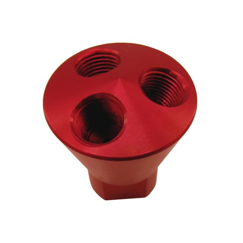 Nitrous Express 3 Port Showerhead Distribution Block - Red 15013 Main Image
