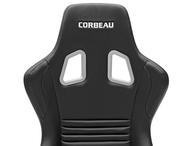 Corbeau Sportline Evolution Fixed Back Black Vinyl/Carbon - SOLD INDIVIDUALLY