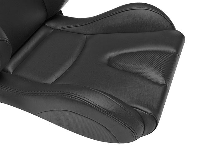 Corbeau Sportline Evolution Fixed Back Black Vinyl/Carbon - SOLD INDIVIDUALLY