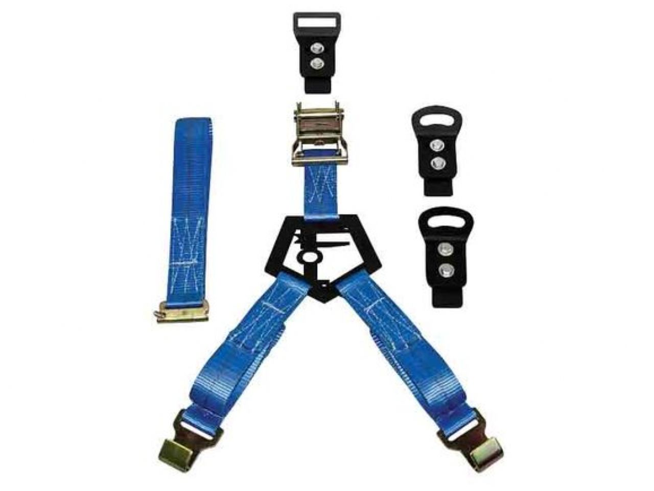 N-Fab  Bed Mounted Rapid Tire Strap Universal - Gloss Black - Blue Stra