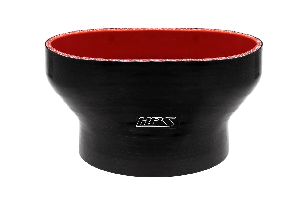 HPS Oval to Round Silicone Reducer Coupler Hose for Ford Mustang GT / GT500 Throttle Body, High Temp Reinforced