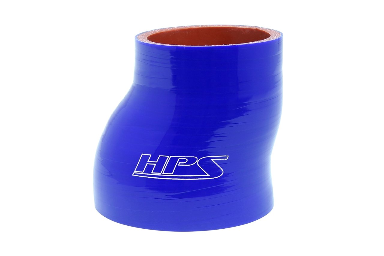 HPS 2-1/2" - 2-3/4" ID Silicone Offset Straight Reducer Coupler Hose, High Temp 4-ply Reinforced, Black or Blue
