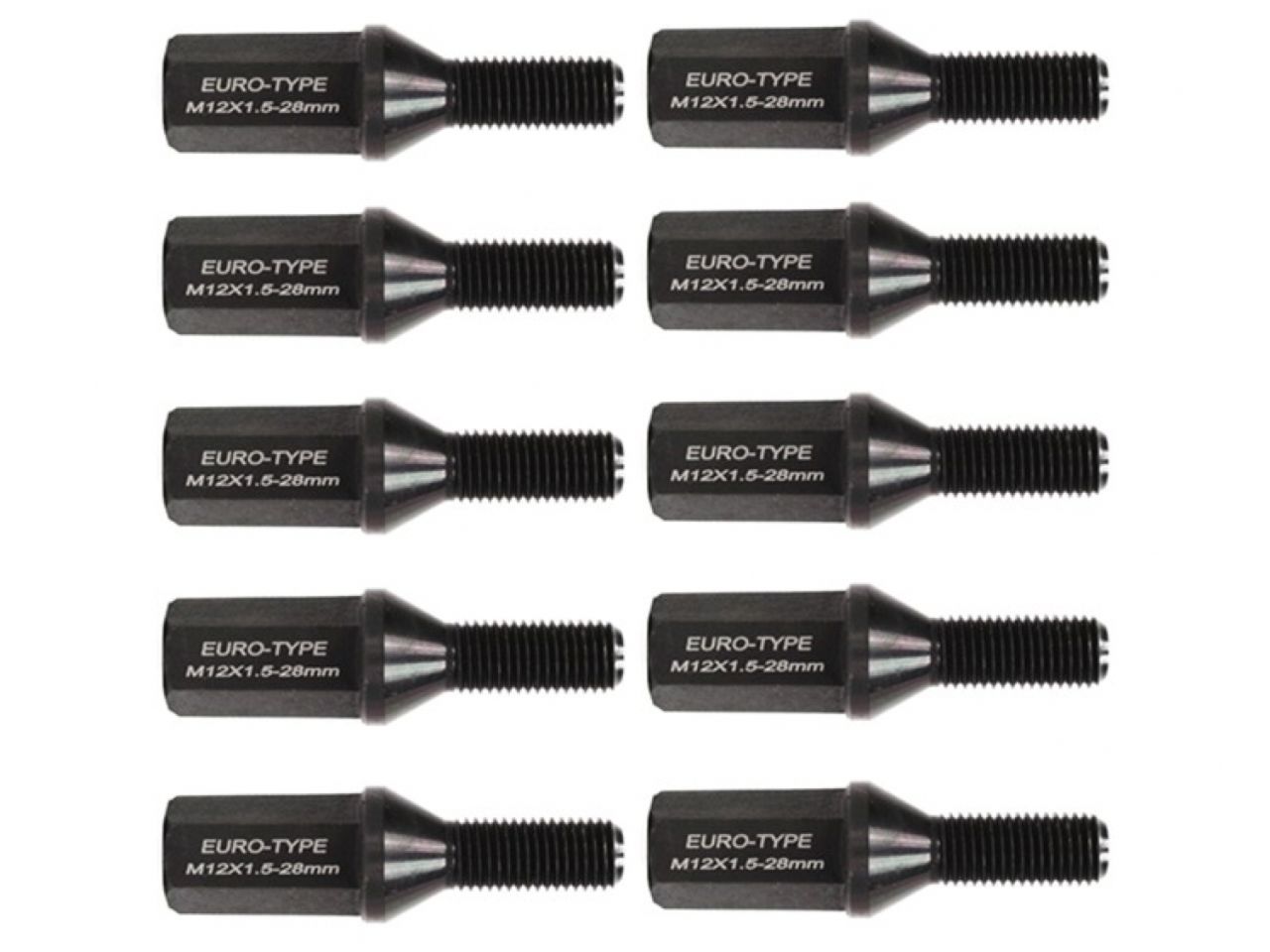 Godspeed Euro-Type Taper Cone Lug Bolts 10 Piece Set