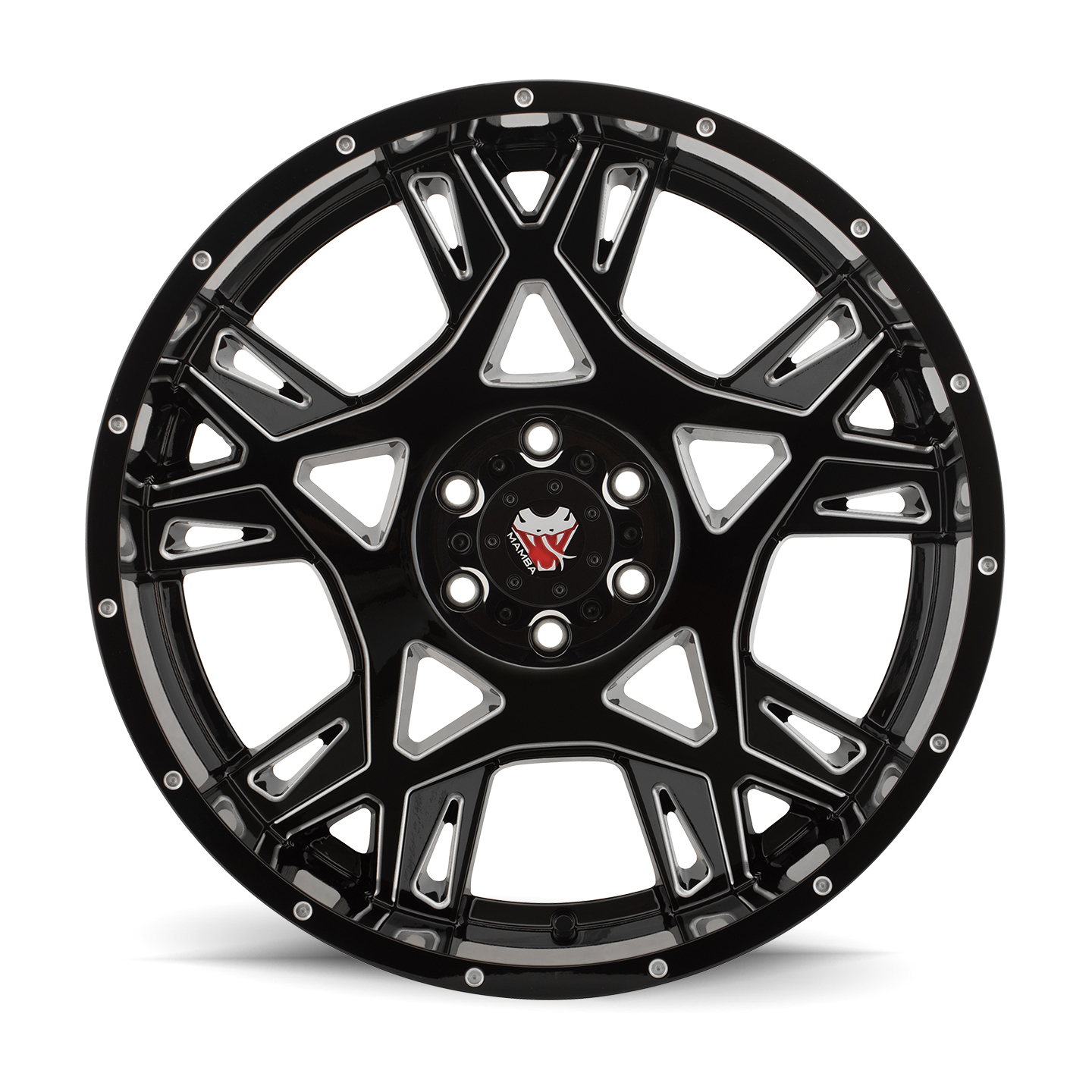 Mamba M24 Wheel Gloss Black w/ Ball Cut Accents 22x12 -44 5x150