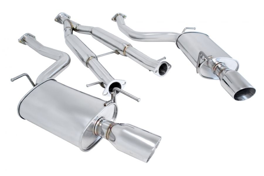 Megan Racing Exhaust System Infiniti G35 07-08 / G37 Sedan 09-13 - Stainless Rolled Tips - OE-RS - MR-CBS-IG094D-SRT-RR+RL+M