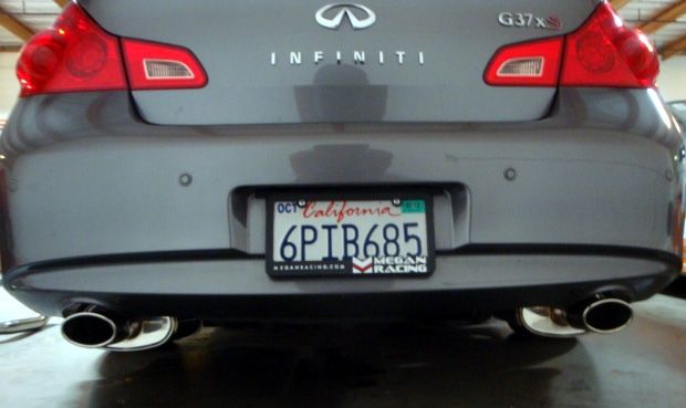 Megan Racing Exhaust System G37 Sedan for 2008-2013 Dual 4" Burnt Rolled Tips T-304 Stainless Steel - MR-CBS-IG094D-VO-RR+RL+M