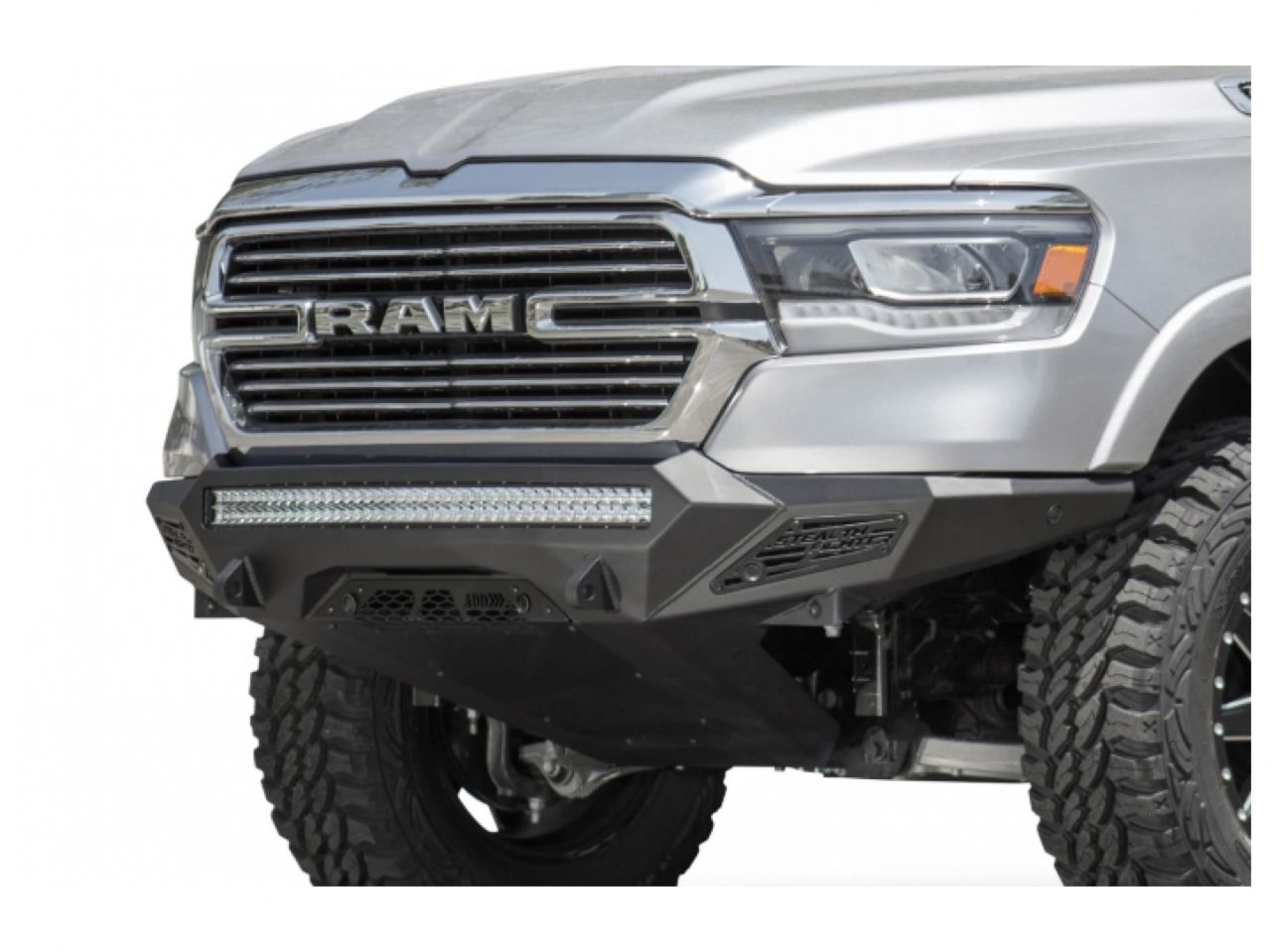 Addictive Desert Designs 2019 Ram 1500 Hammer Black Stealth Fighter Front with Sensor