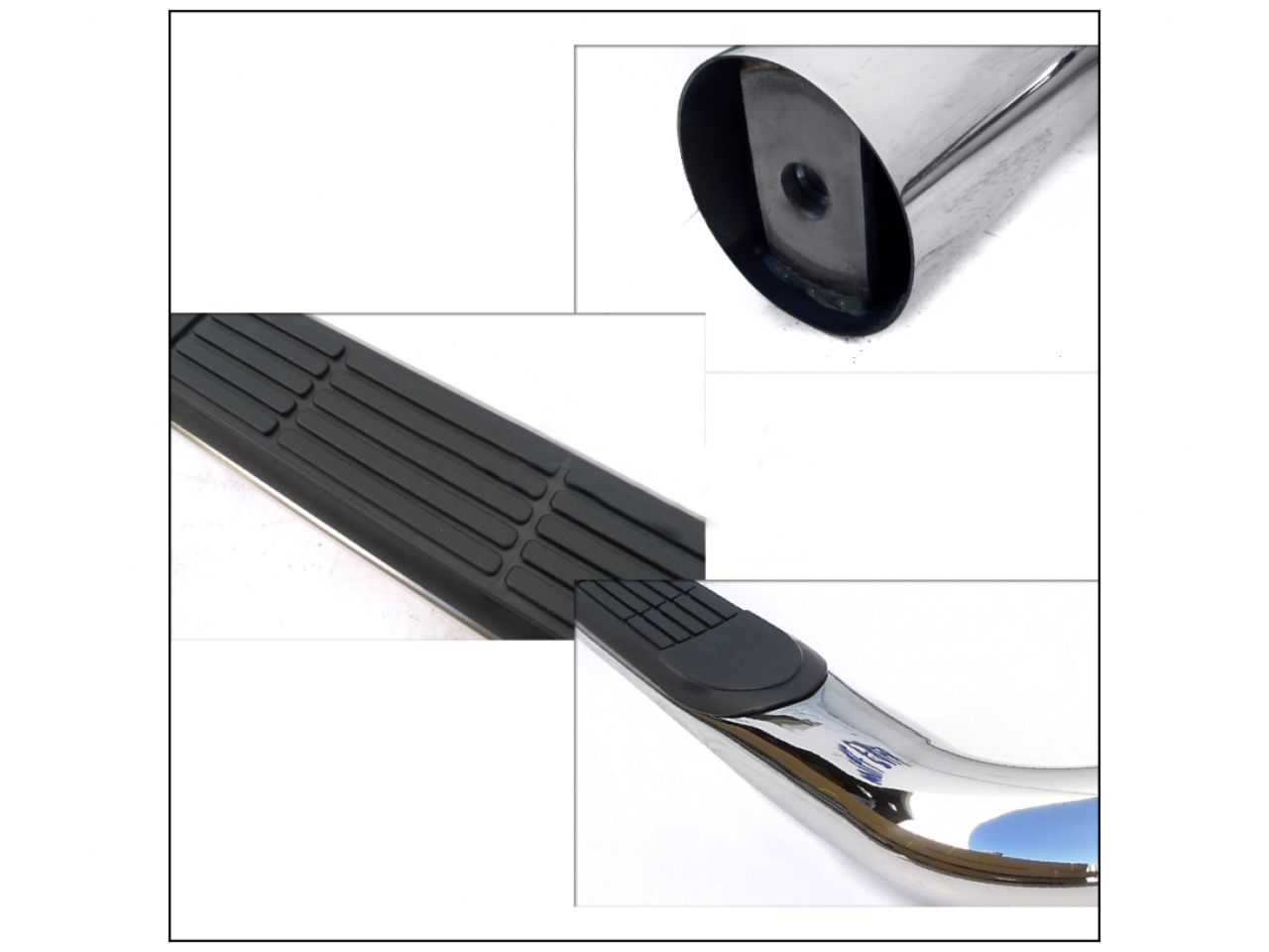 Spec D Tuning 3 Inches Round Side Step Bar Chrome 4 Door-(95-99) Chevy Tahoe