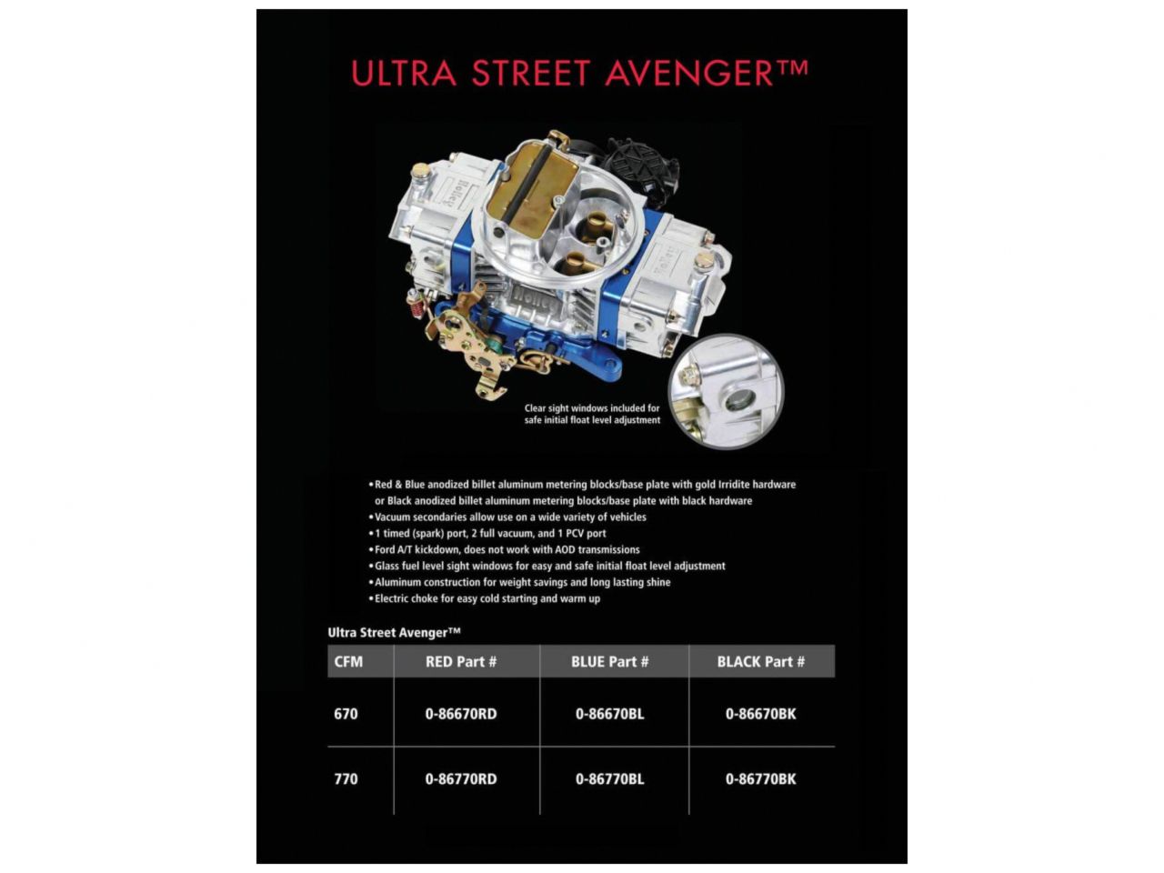 Holley Prem Street Carbs (Avengers)