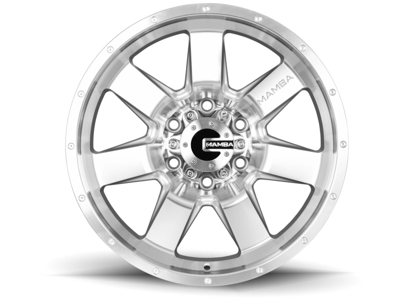 Mamba M14 17x9 6X139.7 ET12 Machined Face Silver / Drill Holes