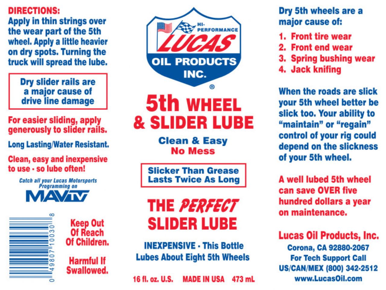 Lucas Oil Chemical: Lucus 5th wheel lube