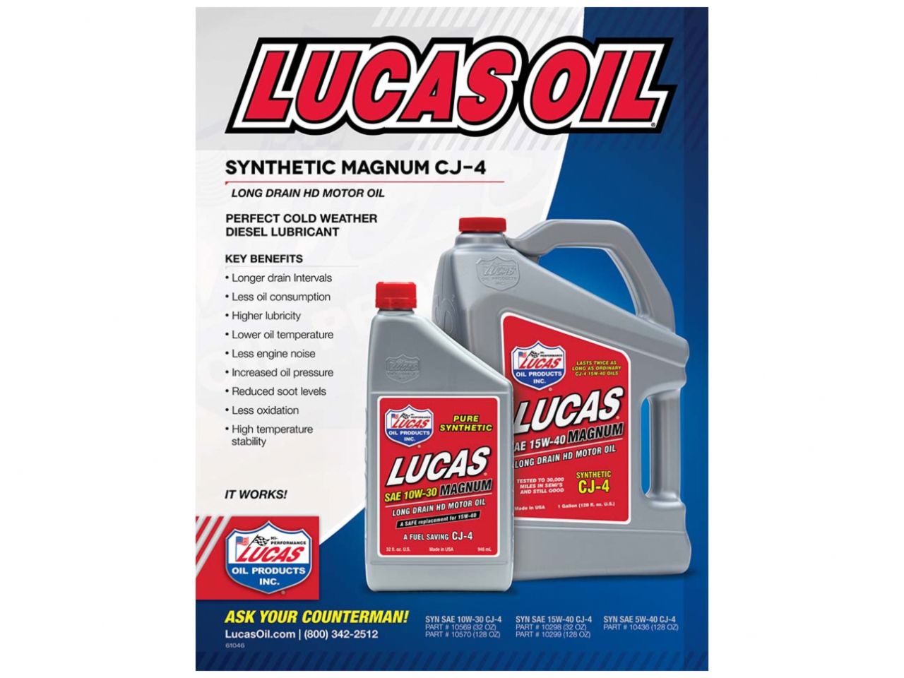 Lucas Oil SAE 10W-30 CJ-4/SM Motor