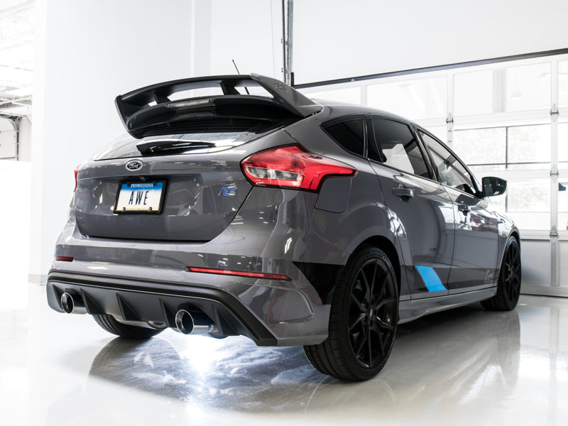 AWE Tuning Ford Focus RS Touring Edition Cat-back Exhaust- Resonated - Chrome Silver Tips 3020-32036 3020-32036 Photo - Mounted