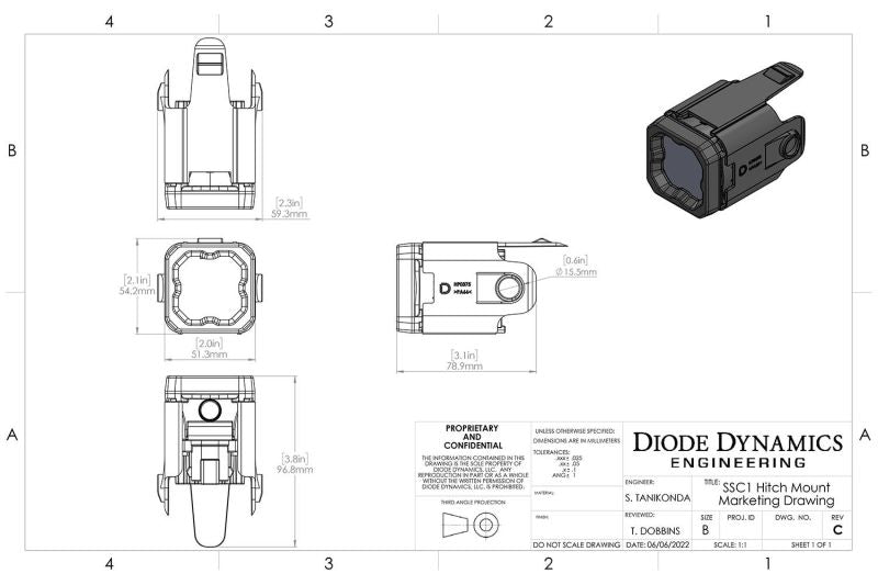 Diode Dynamics 2022+ Ford Maverick C1 Sport HitchMount LED Pod Reverse Kit DD7766