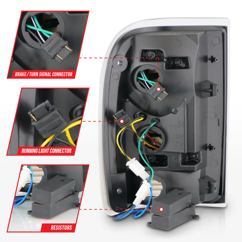 ANZO 1993-1997 Ford  Ranger LED Tail Lights w/ Light Bar Black Housing Clear Lens 311359 311359 User 4