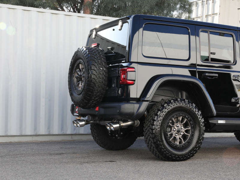 aFe Vulcan Series 2.5in 304SS Cat-Back Exhaust 2021+ Jeep Wrangler 392 6.4L w/ Polished Tips 49-38098-P 49-38098-P Photo - Mounted