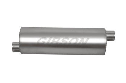 Gibson SFT Superflow Offset/Offset Round Muffler - 8x24in/3in Inlet/3in Outlet - Stainless 421887 421887 Photo - Primary
