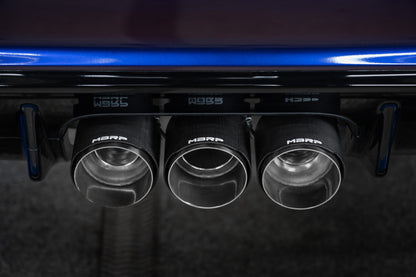 MBRP 23-24 Honda Civic Type R 2.0L T304 SS 3in Cat-Back Exhaust Triple Center Outlet w/ Carbon Tips S49023CF S49023CF Photo - Close Up