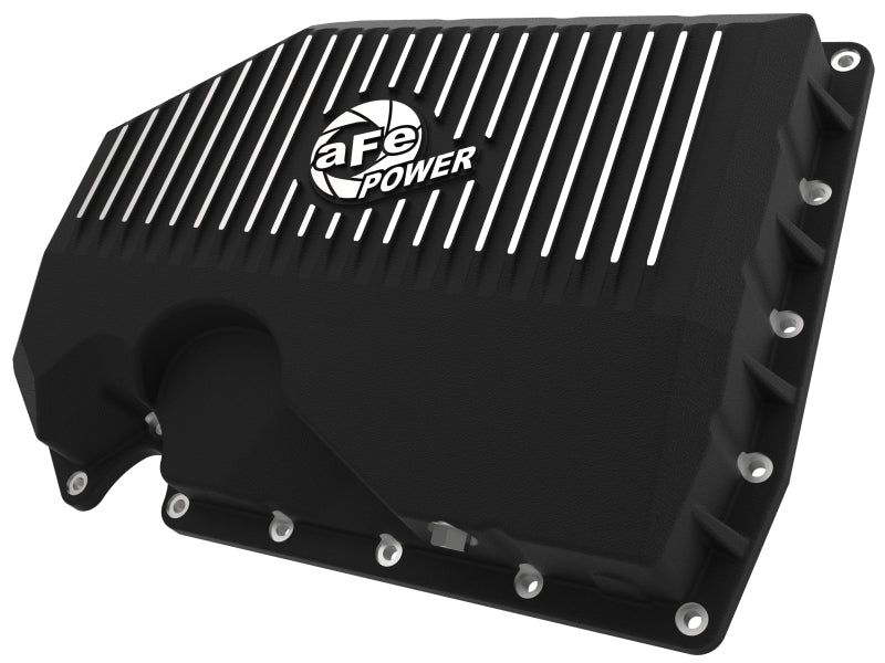 aFe 05-19 VW 1.8L/2.0L w/o Oil Sensor Engine Oil Pan Black POWER Street Series w/ Machined Fins 46-71240B 46-71240B Photo - Primary