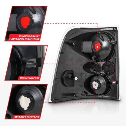 Anzo 2002-2005 Ford Explorer Taillights Black 211081 Photo - Unmounted