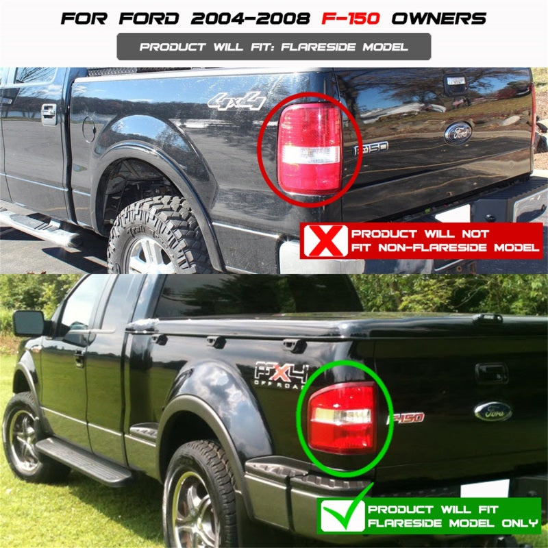 Spyder Ford F150 Flareside 04-08 Euro Style Tail Lights Black ALT-YD-FF15004FS-BK 5003225 5003225 Photo - Mounted