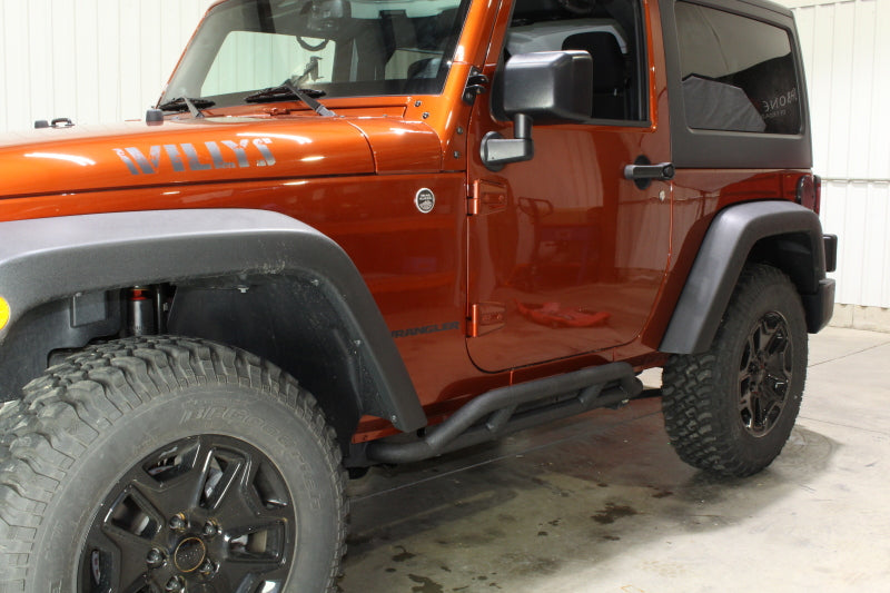 Fishbone Offroad 07-18 Jeep JK 2 Door Wrangler JK Steel Rock Sliders - Blk Textured Powdercoat FB23008 FB23008 Photo - out of package