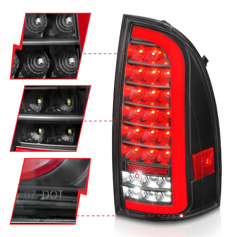 ANZO 05-15 Toyota Tacoma Full LED Tail Lights w/Light Bar Sequential Black Housing Clear Lens 311427 311427 User 2