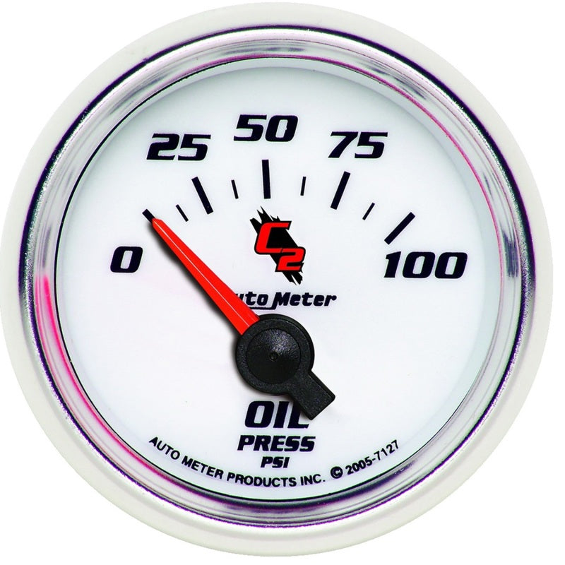 Autometer Gauge, Oil Pressure, 2 1/16", 100Psi, Electric, C2 7127 Photo - Primary