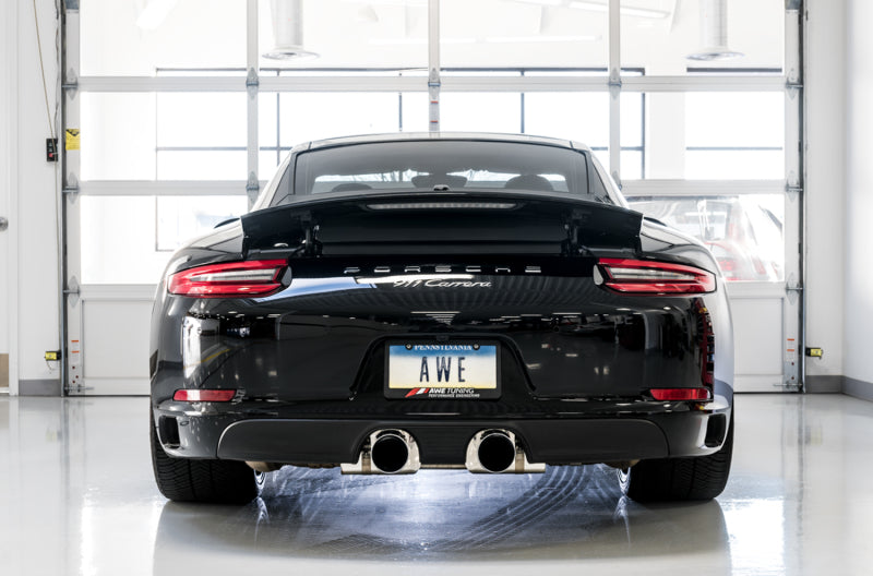 AWE Tuning Porsche 911 (991.2) Carrera / S SwitchPath Exhaust for PSE Cars - Chrome Silver Tips 3025-32018 3025-32018 Photo - Mounted
