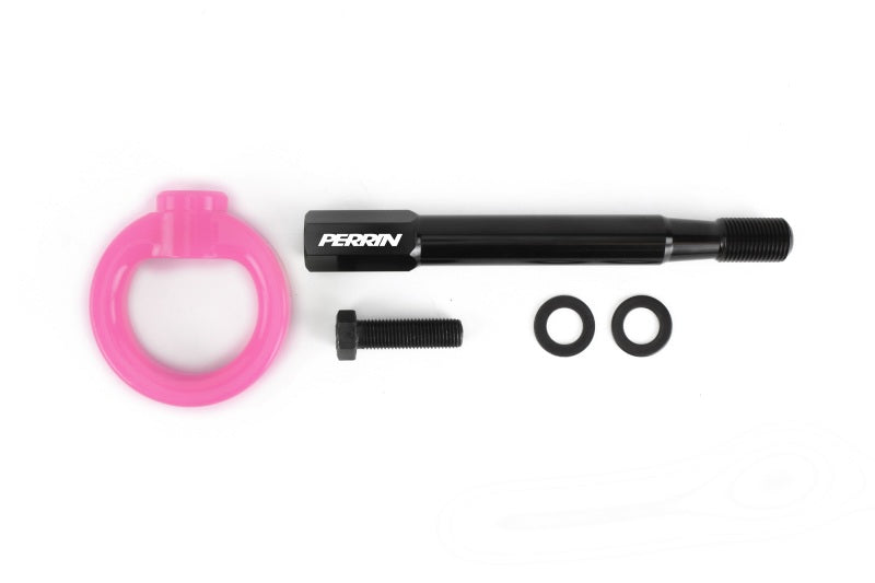 Perrin Performance Perrin 08-14 Subaru WRX/STI Sedan Tow Hook Kit (Rear) - Hyper Pink PSP-BDY-251HP