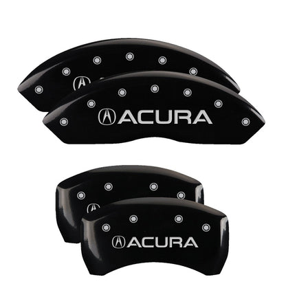 MGP 4 Caliper Covers Engraved Front & Rear Acura Black finish silver ch 39014SACUBK 39014SACUBK Photo - Primary