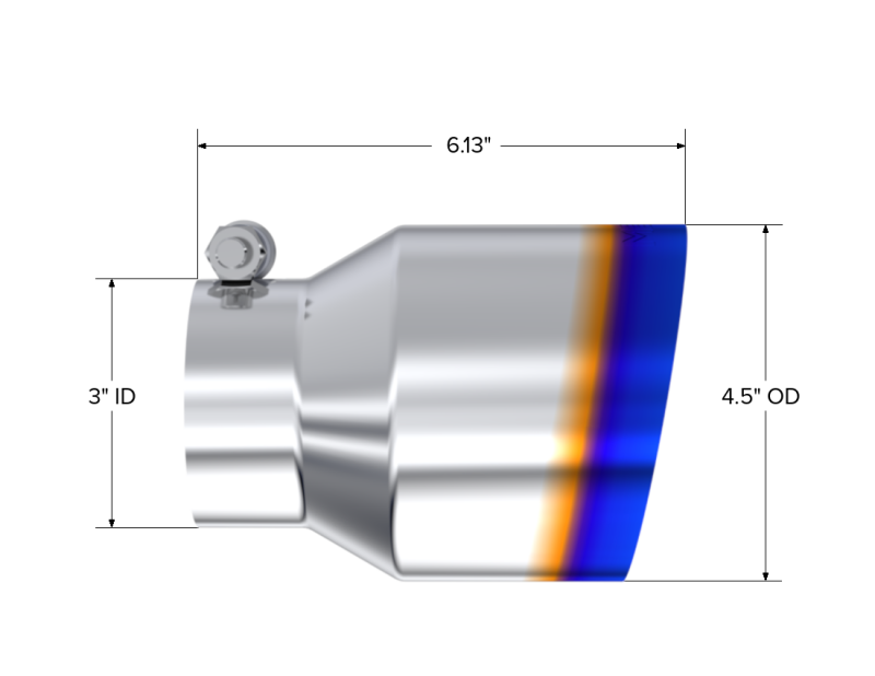 MBRP Universal Stainless Steel Dual Wall Tip 4.5in OD/3in Inlet/6.13in L T5180BE T5180BE Photo - Close Up