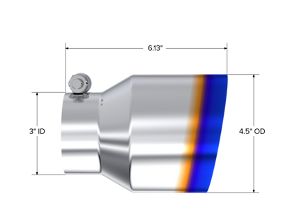MBRP Universal Stainless Steel Dual Wall Tip 4.5in OD/3in Inlet/6.13in L T5180BE T5180BE Photo - Close Up